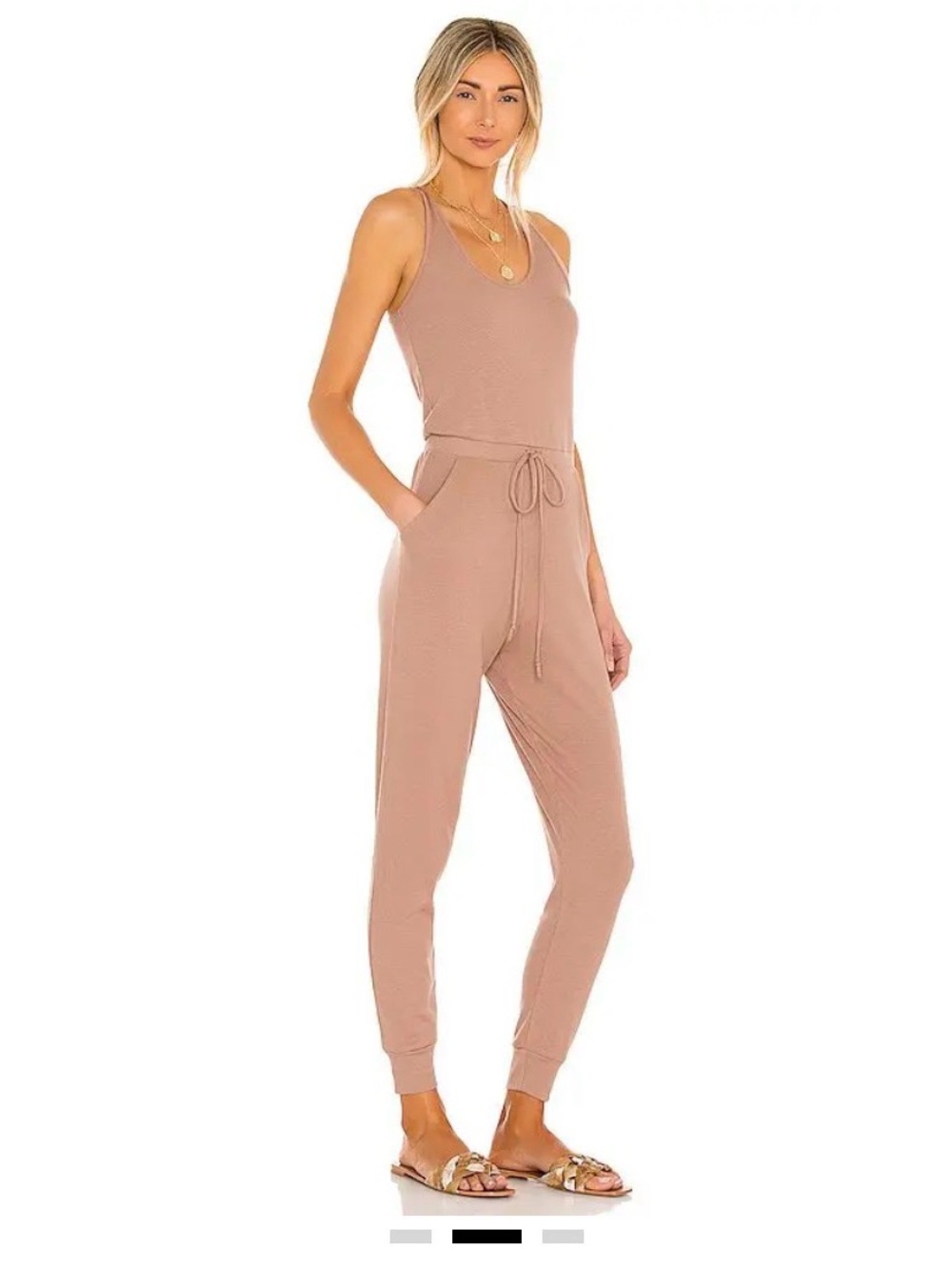 Commando Mauve Sleeveless Knit Jumpsuit with Drawstring - Picture 2 of 7